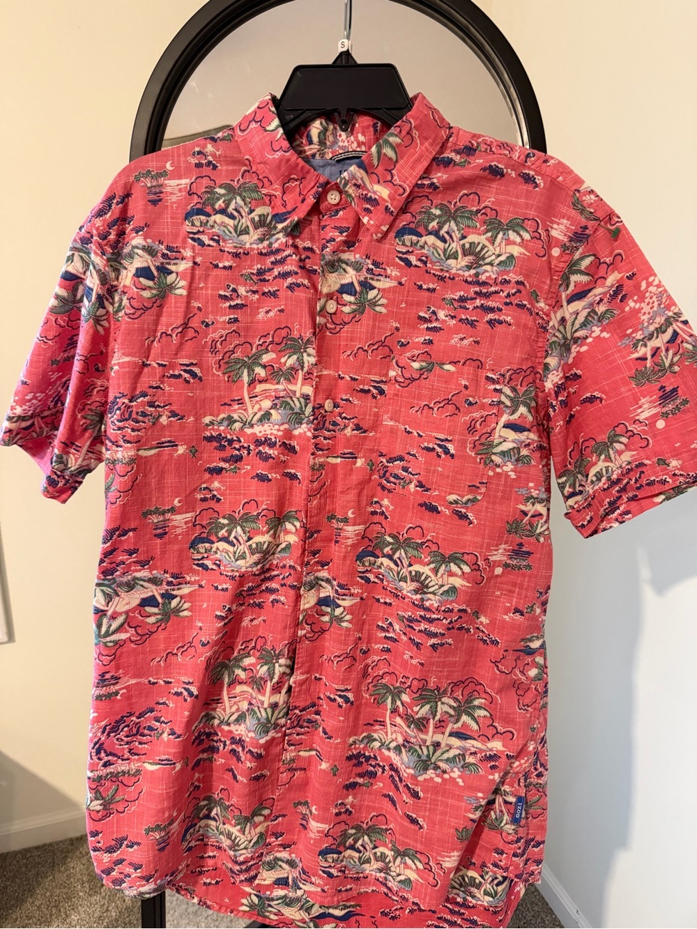 Men’s Izod Coral Tropical Print Short-Sleeve Shirt
